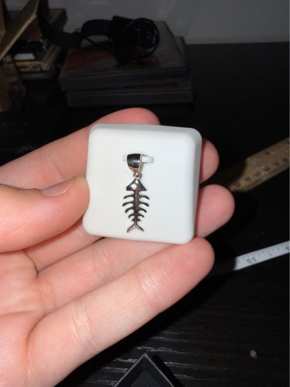 925 Sterling Silver Fish Bone Pendant